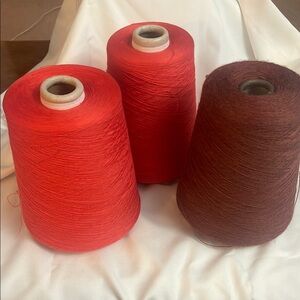 Red and Brown Yarn Cones